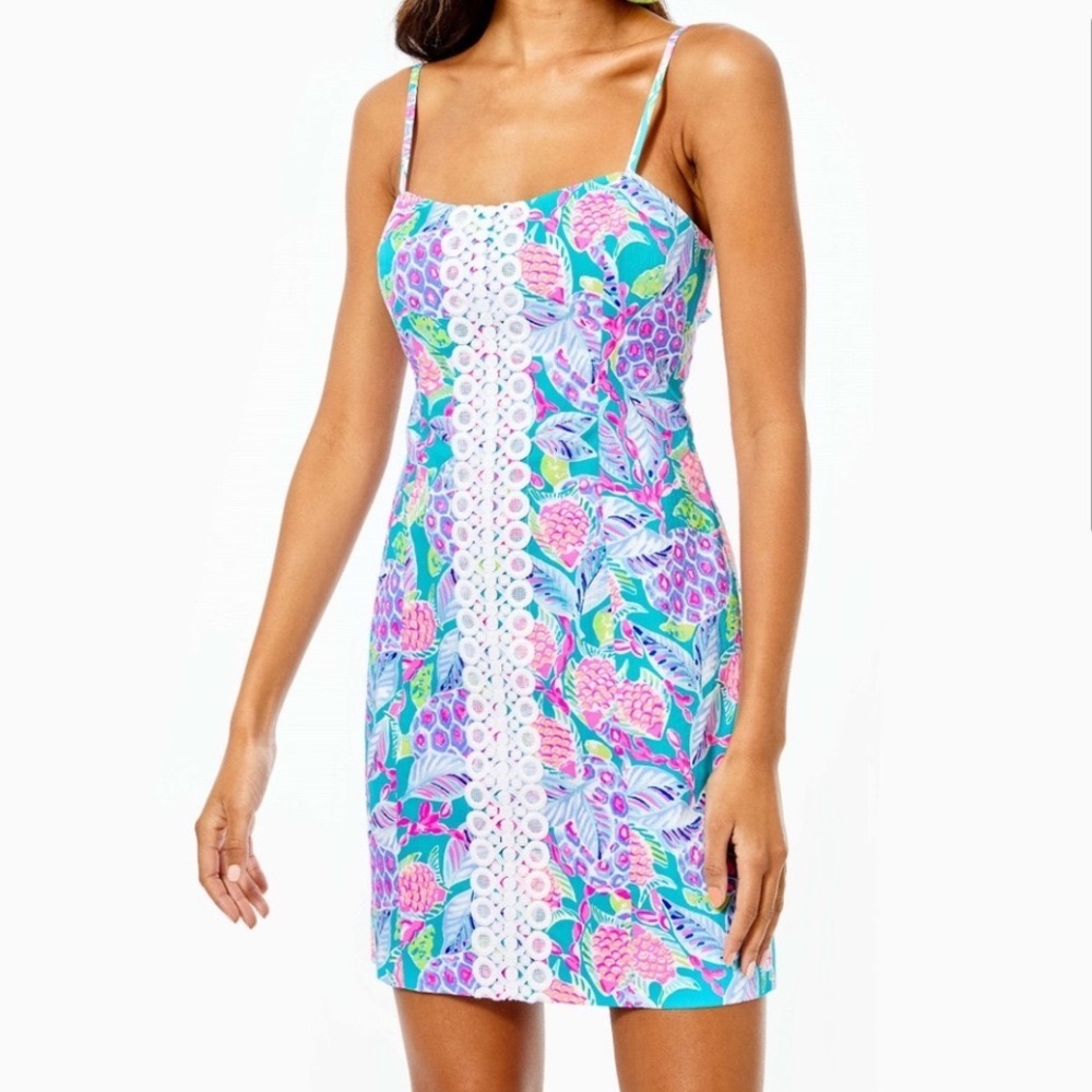 🌺 NWT Lilly Pulitzer Shelli Stretch Dress | Turtle Wave | Women’s Size 0